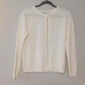 Cream Cardigan w/Pearl Buttons